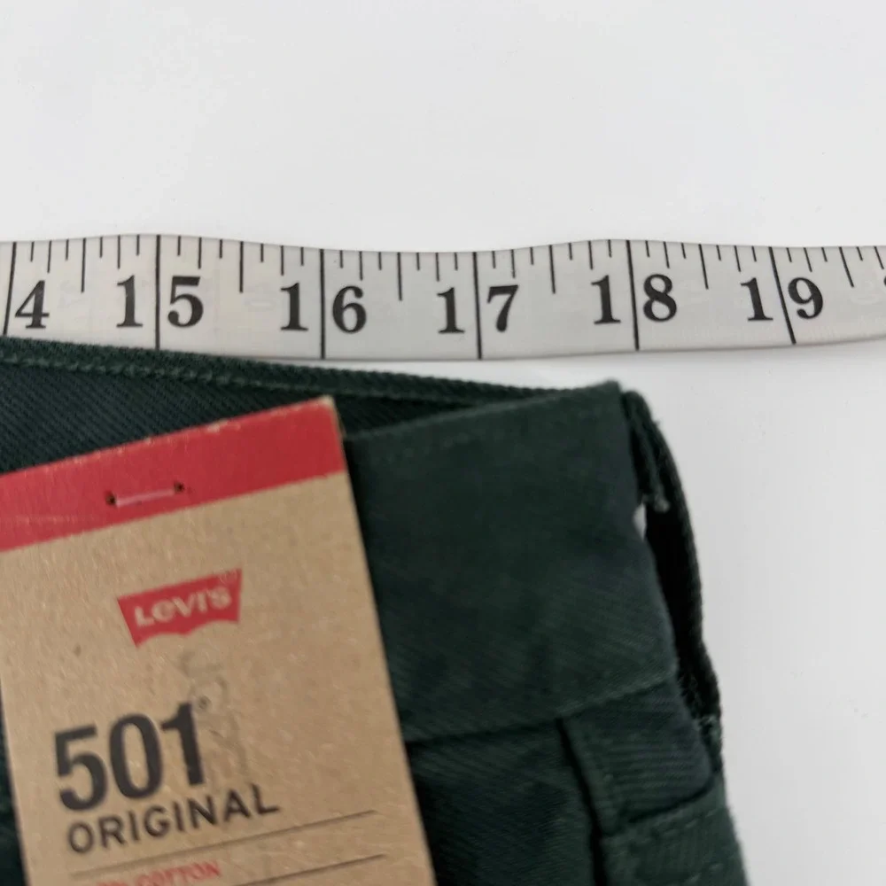 Levi's Jeans Mens 36x34 Hunter Green 501 Original Straight Leg Button Fly Cotton